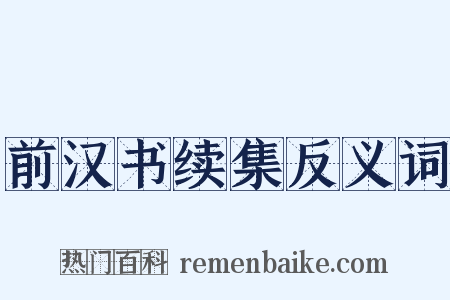 前汉书续集反义词是什么意思的图片